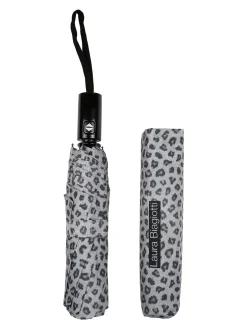 Laura Biagiotti Ombrello animalier pieghevole automatico - grigio chiaro