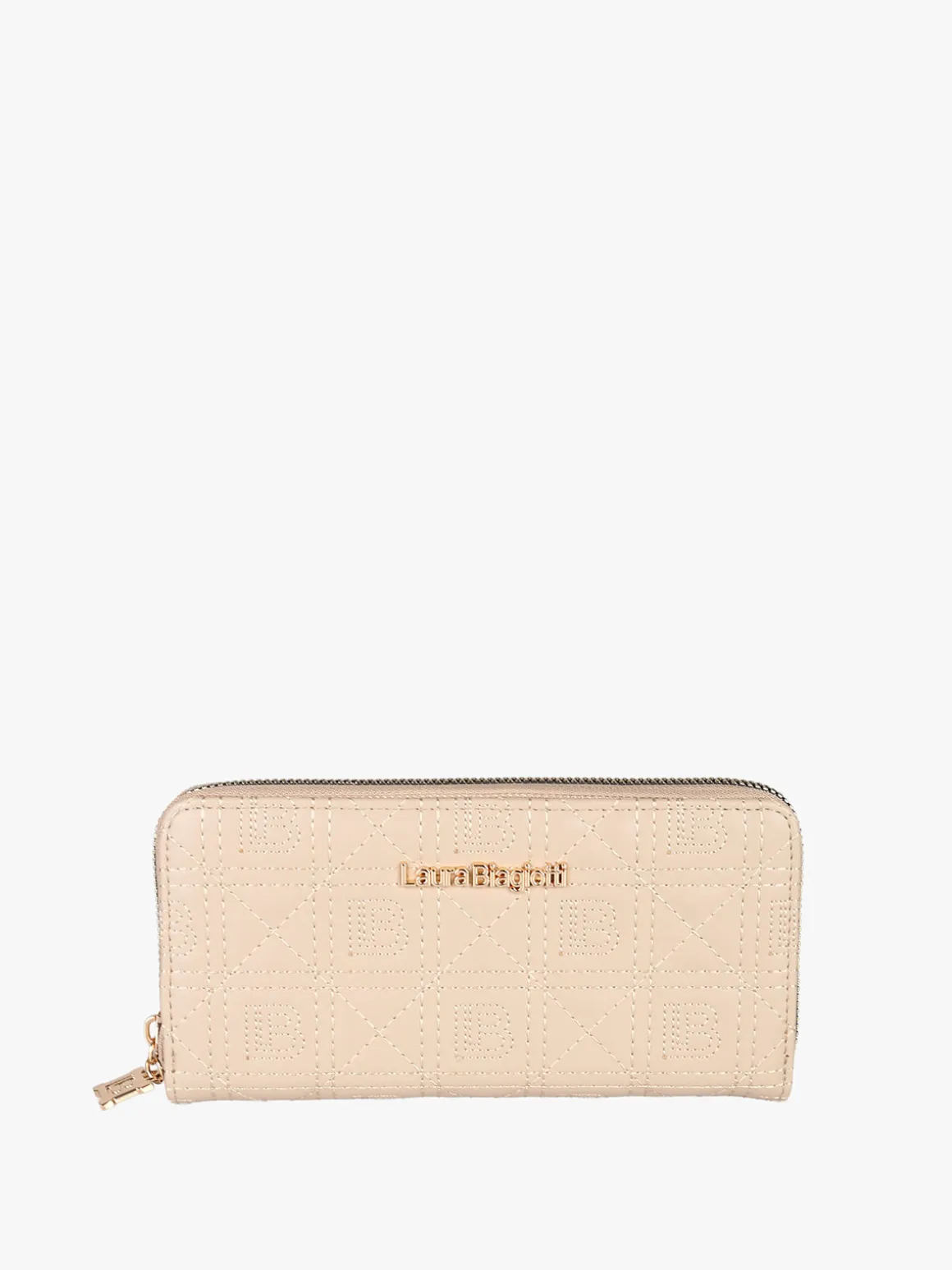Laura Biagiotti Portafoglio donna in ecopelle con zip - naturale