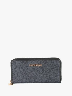 Laura Biagiotti Portafoglio donna in ecopelle con zip - nero
