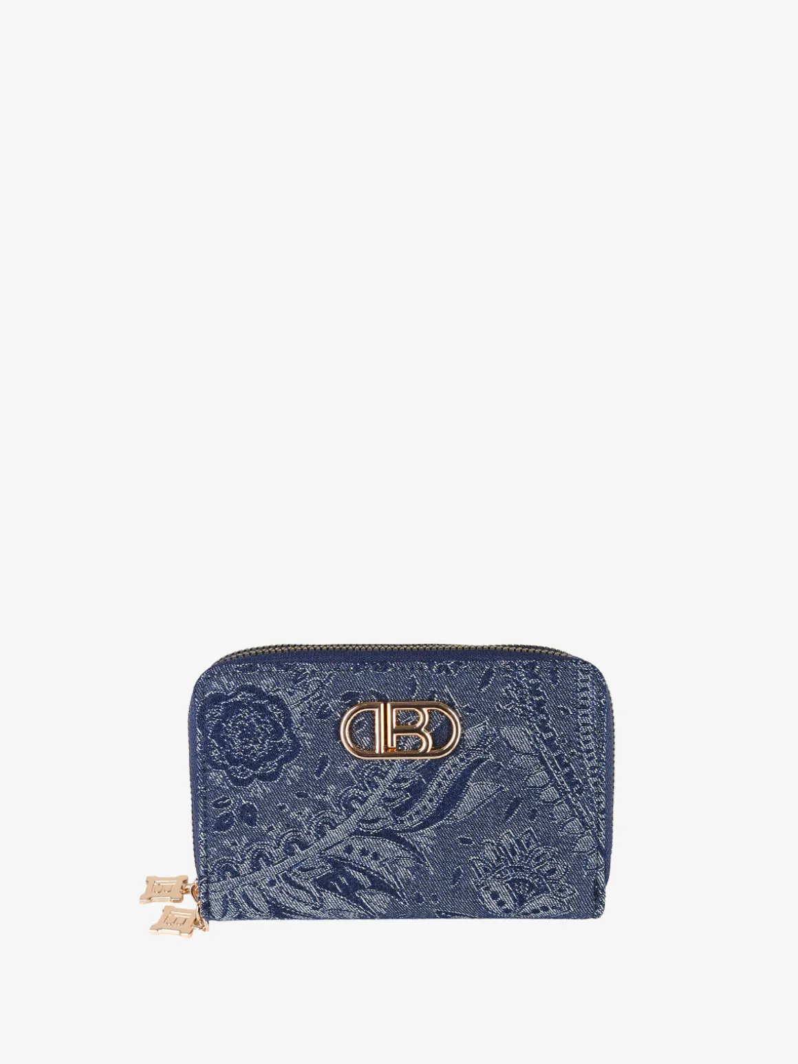 Laura Biagiotti Portafoglio da donna effetto jeans con doppia tasca - blu scuro