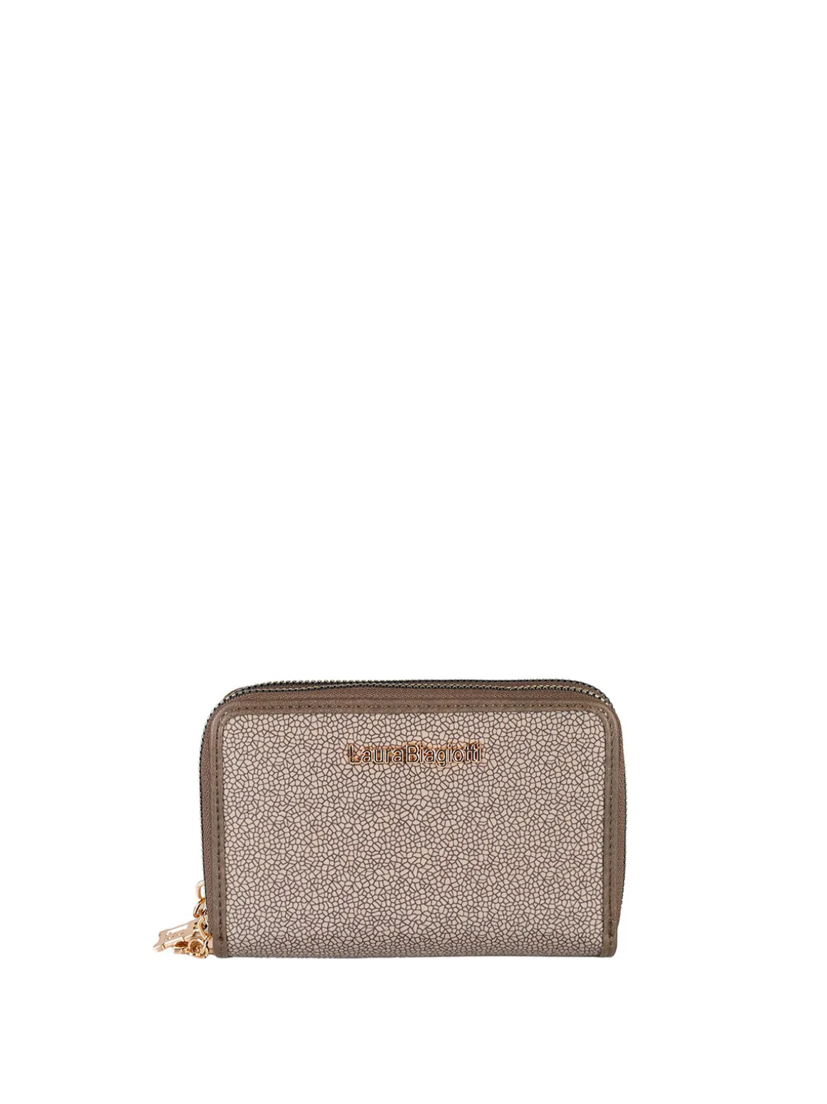 Laura Biagiotti Portafoglio donna con stampe e doppia tasca con zip - taupe