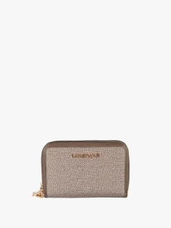 Laura Biagiotti Portafoglio donna con stampe e doppia tasca con zip - taupe