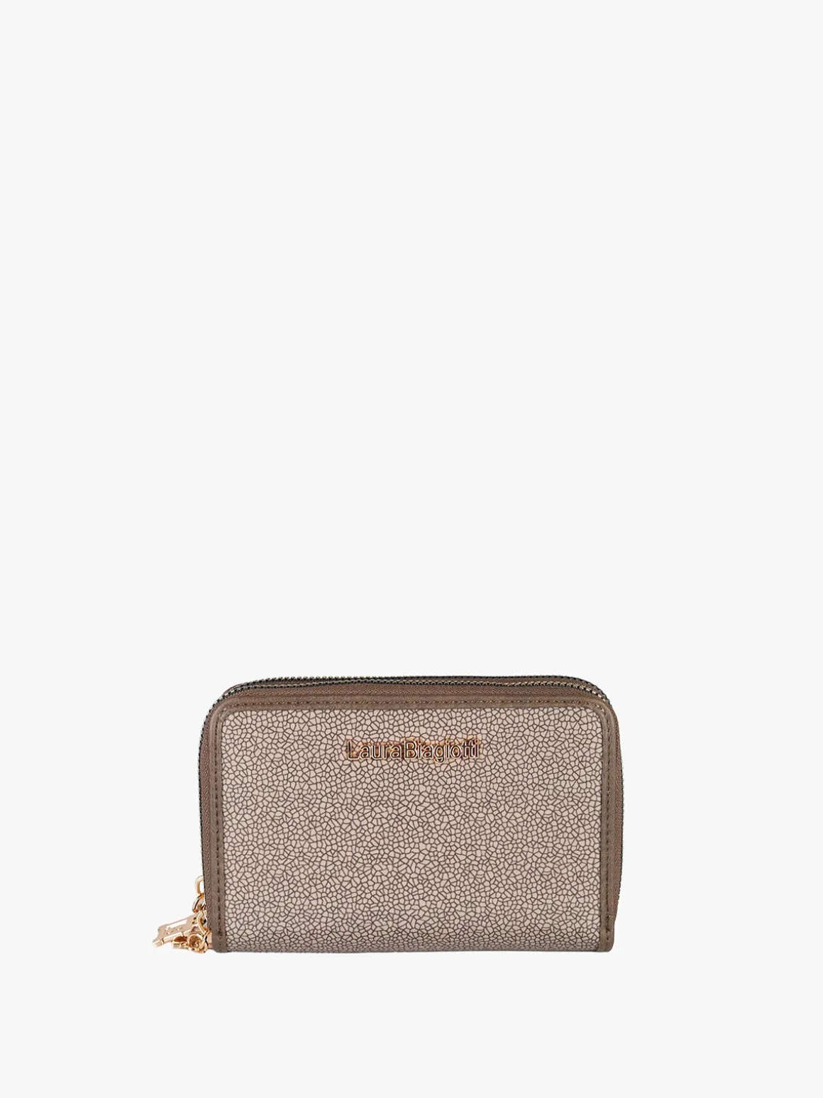 Laura Biagiotti Portafoglio donna con stampe e doppia tasca con zip - taupe