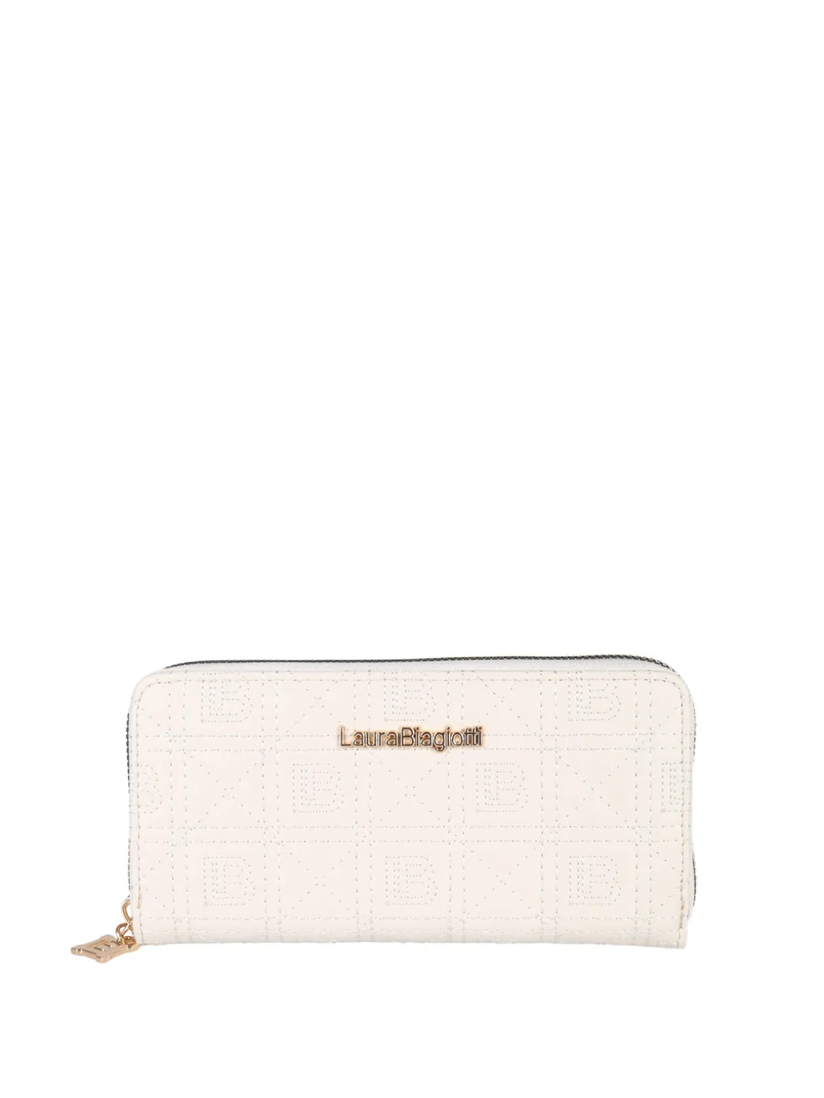Laura Biagiotti Portafoglio donna in ecopelle con zip - panna