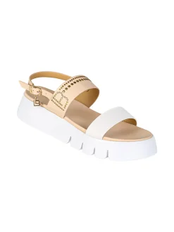 Laura Biagiotti Sandali donna con platform e dettaglio di borchie - beige