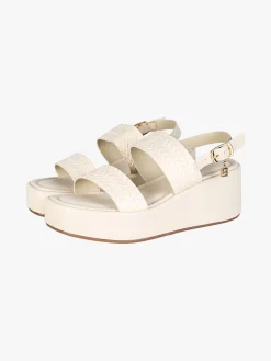 Laura Biagiotti Sandali donna con fasce intrecciate zeppa e plateau - beige