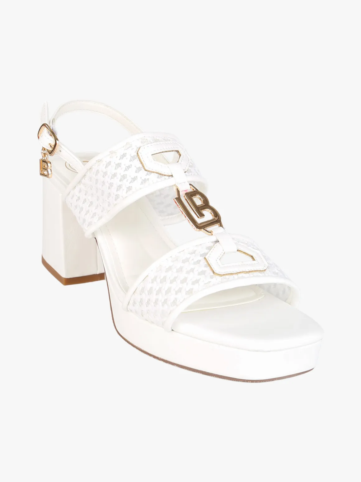 Laura Biagiotti Sandali donna con tacco e plateau - bianco