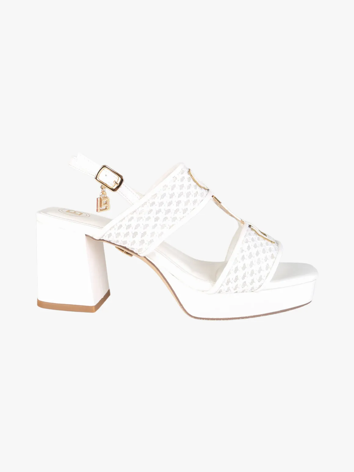 Laura Biagiotti Sandali donna con tacco e plateau - bianco