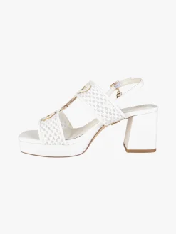 Laura Biagiotti Sandali donna con tacco e plateau - bianco