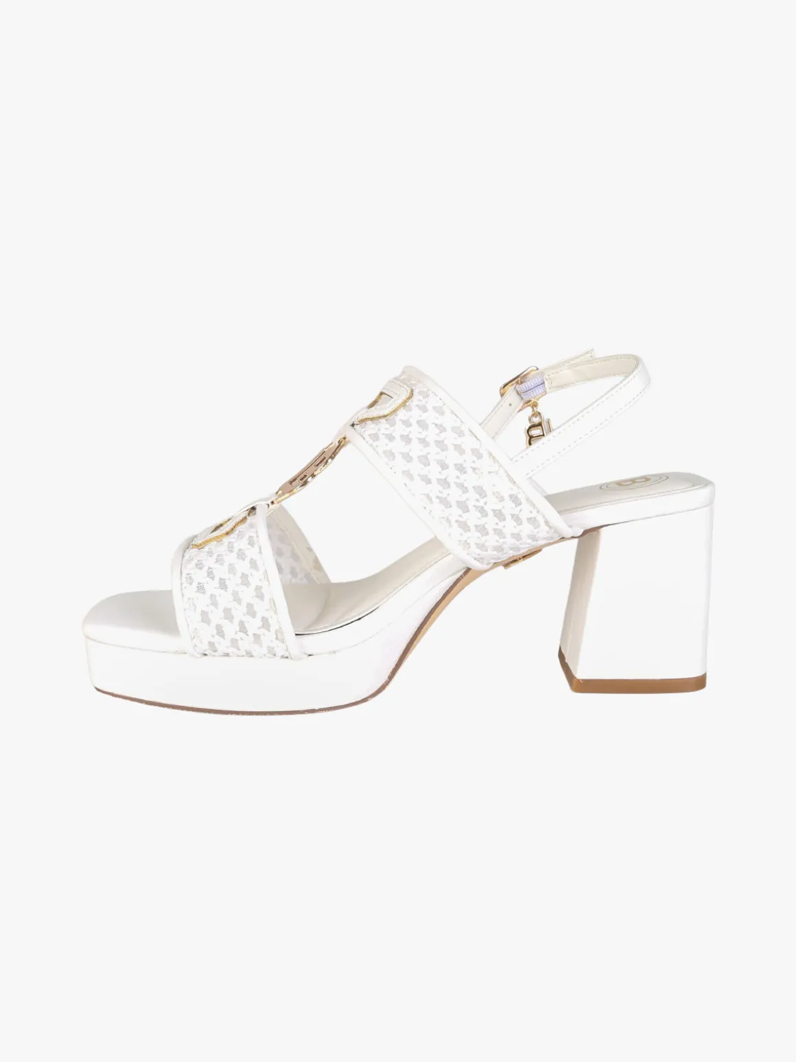 Laura Biagiotti Sandali donna con tacco e plateau - bianco