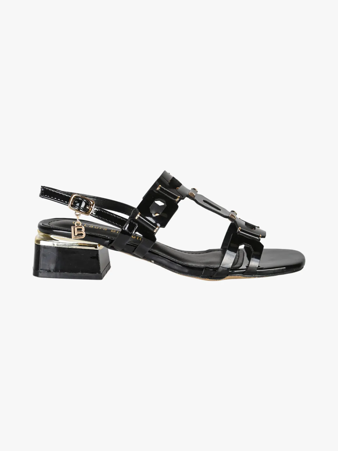 Laura Biagiotti Sandali donna in vernice con tacco basso - beige