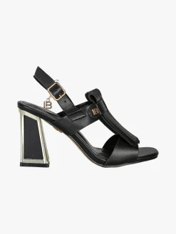 Laura Biagiotti Sandali donna con nappine e tacco a trapezio - nero