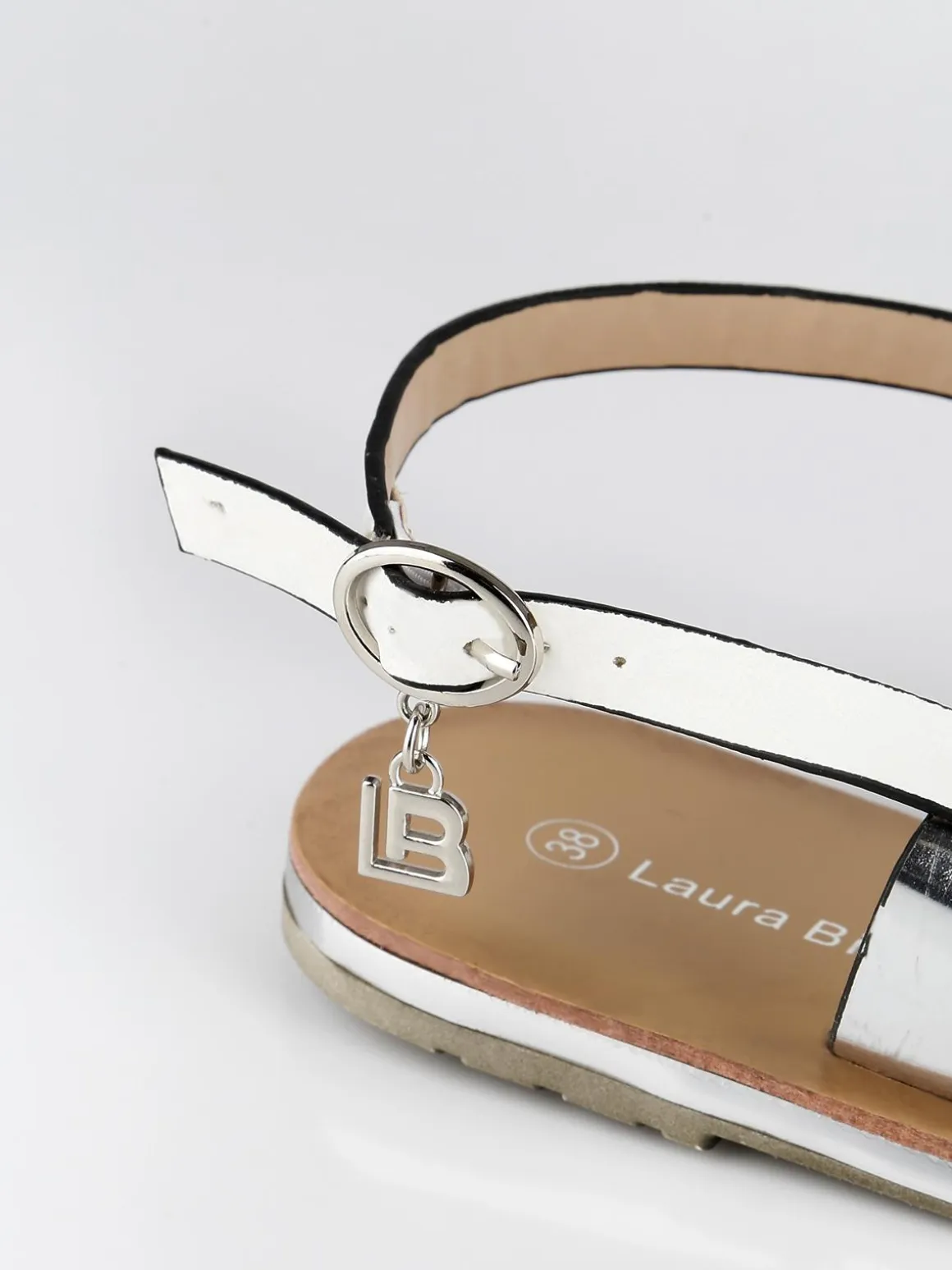 Laura Biagiotti Sandali infradito bassi bianco/argento