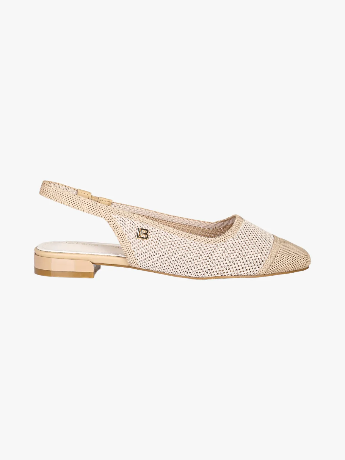 Laura Biagiotti Slingback donna in maglia aperte dietro con cinturino alla caviglia - beige