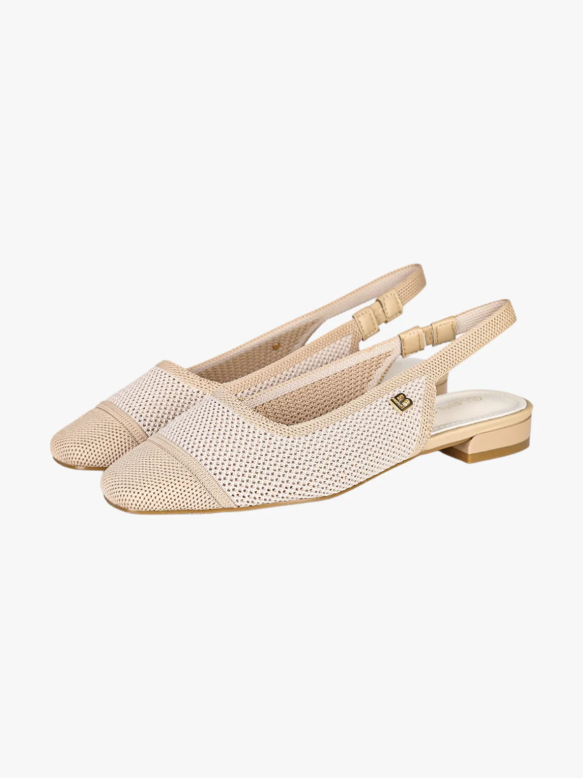 Laura Biagiotti Slingback donna in maglia aperte dietro con cinturino alla caviglia - beige
