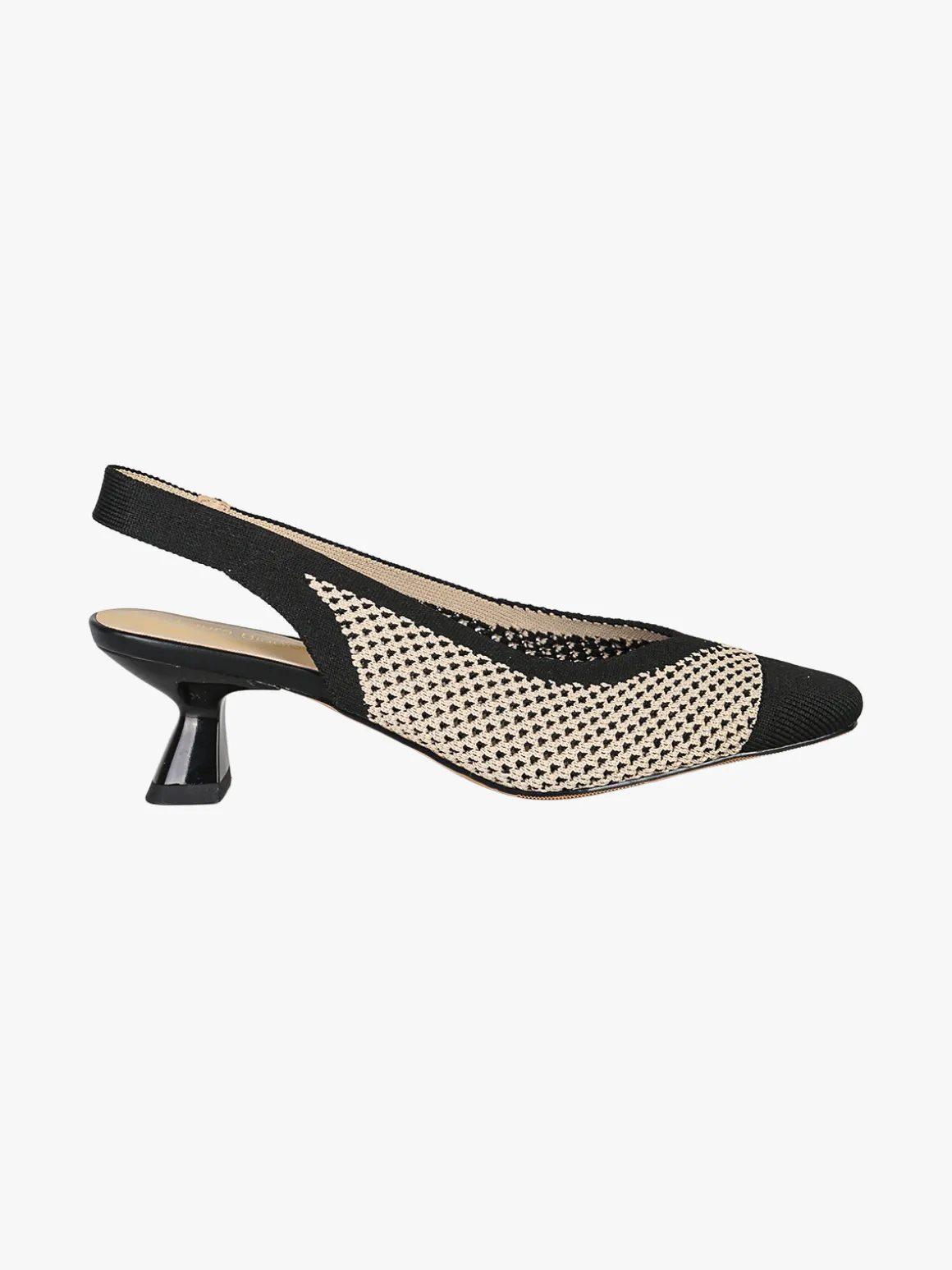 Laura Biagiotti Slingback donna in maglia con cinturino e tacco a rocchetto - nero