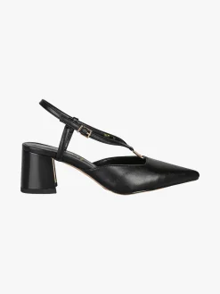 Laura Biagiotti Slingback donna a punta con tacco largo e cinturini a V - nero