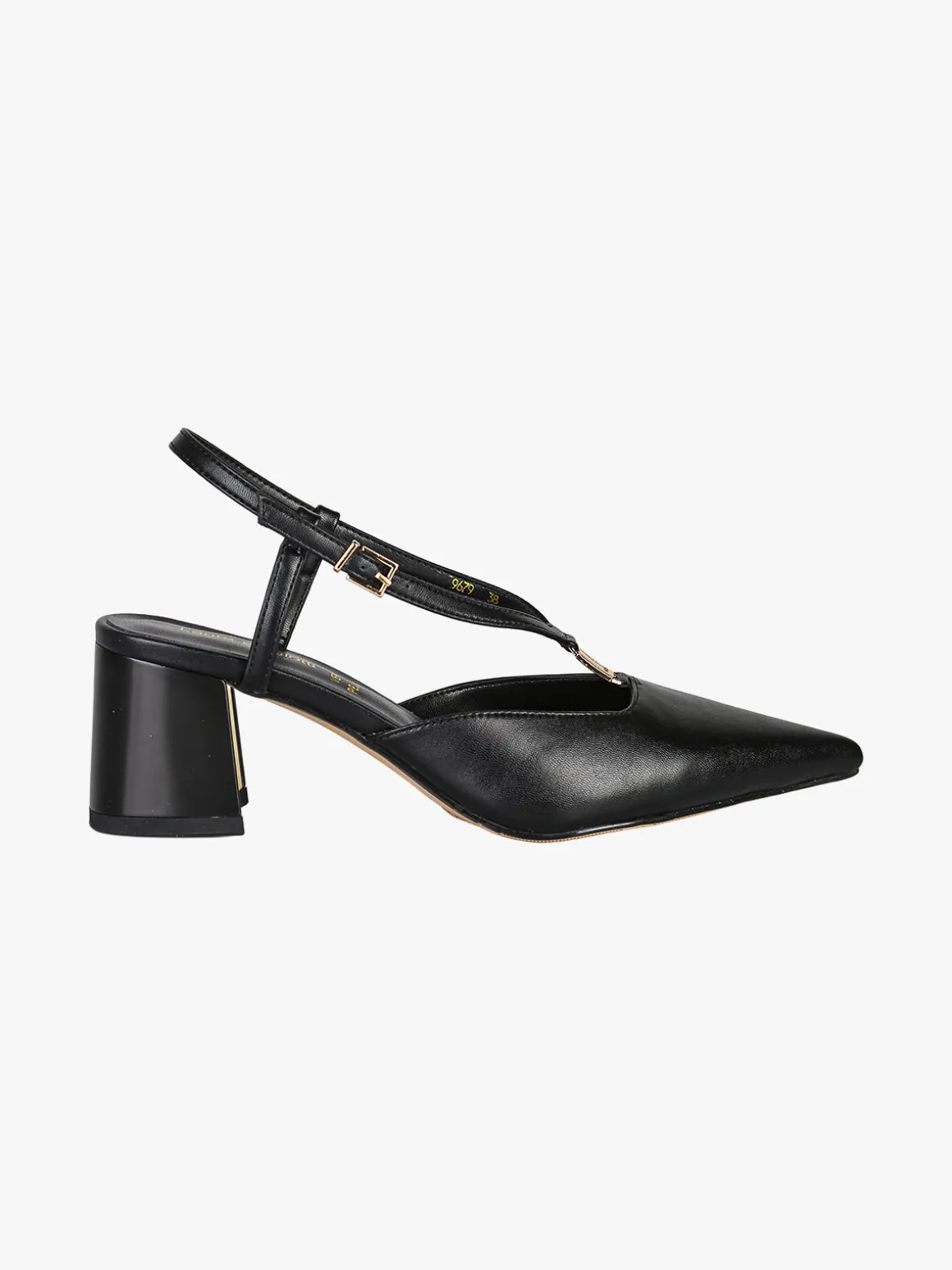 Laura Biagiotti Slingback donna a punta con tacco largo e cinturini a V - nero