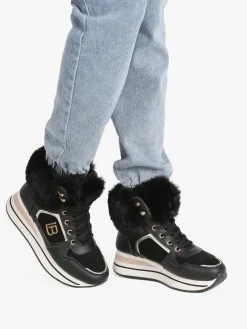 Laura Biagiotti Sneakers alte da donna con cavigliera in ecopelo