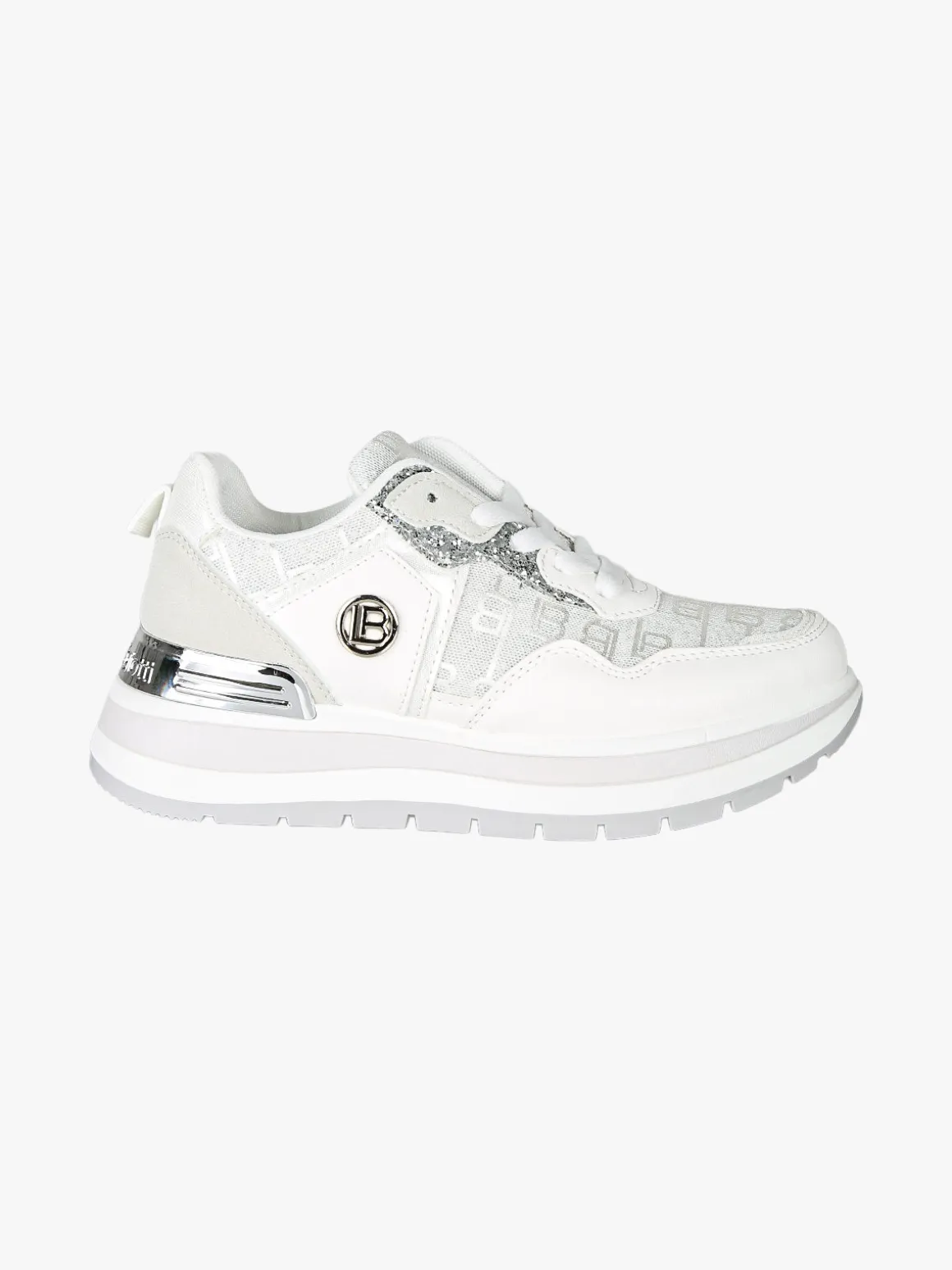 Laura Biagiotti Sneakers da donna con paltform e glitter - bianco