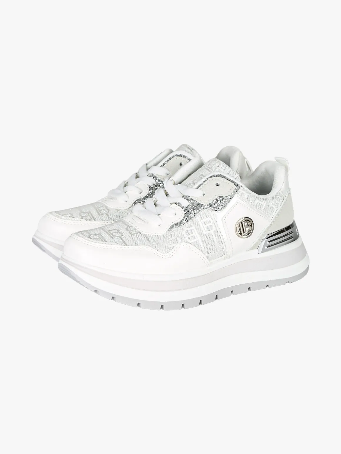 Laura Biagiotti Sneakers da donna con paltform e glitter - bianco