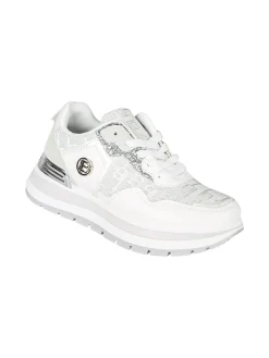 Laura Biagiotti Sneakers da donna con paltform e glitter - bianco