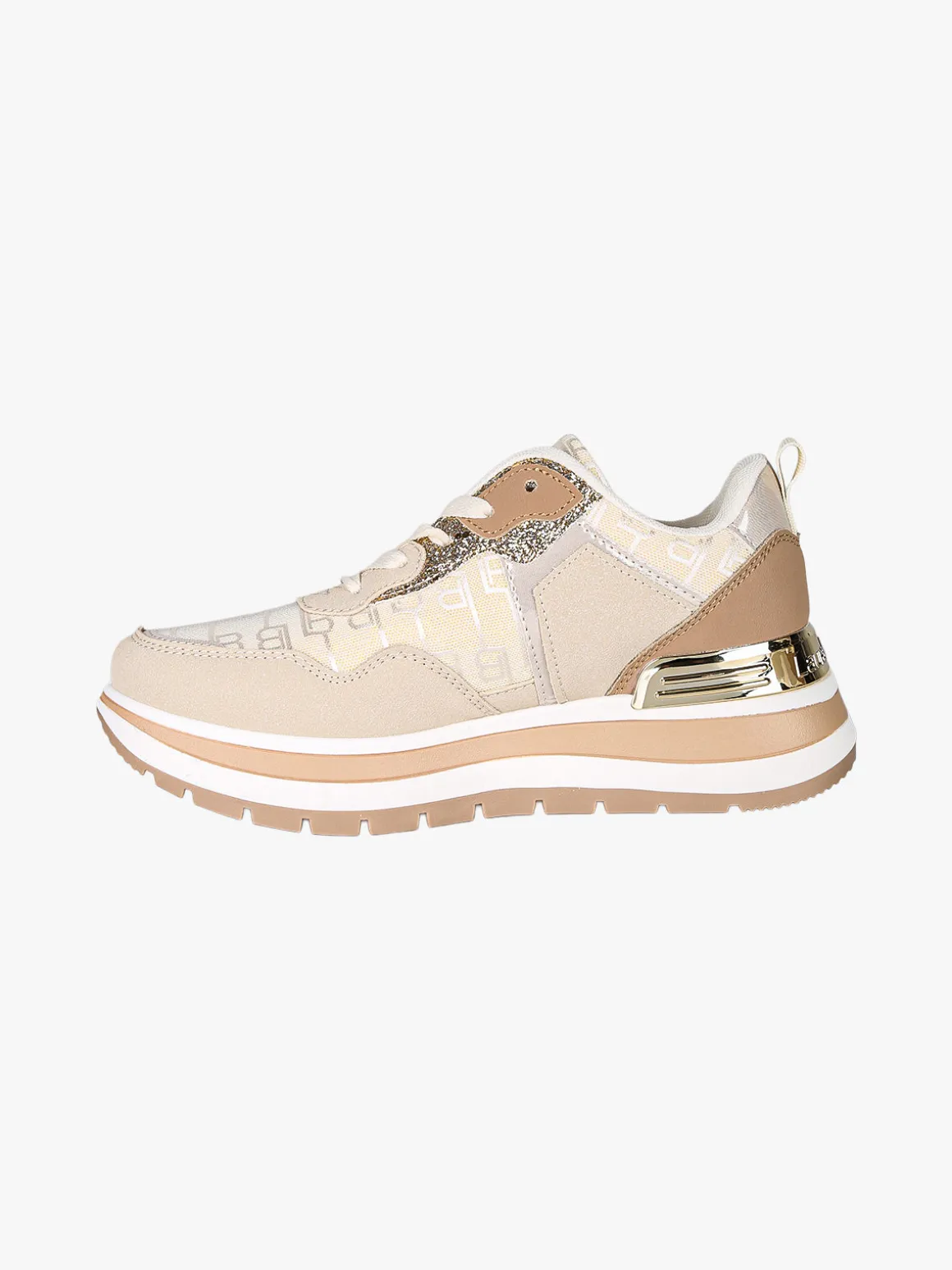 Laura Biagiotti Sneakers da donna con paltform e glitter - beige