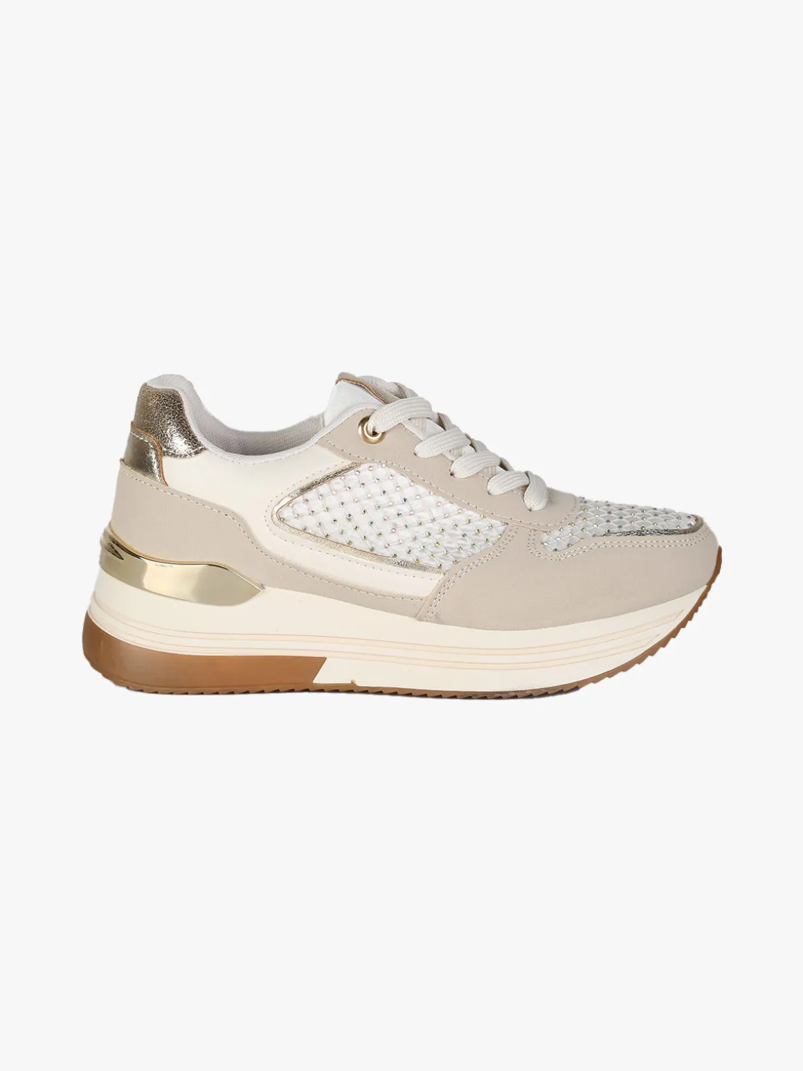 Laura Biagiotti Sneakers donna glitter con platform - bianco