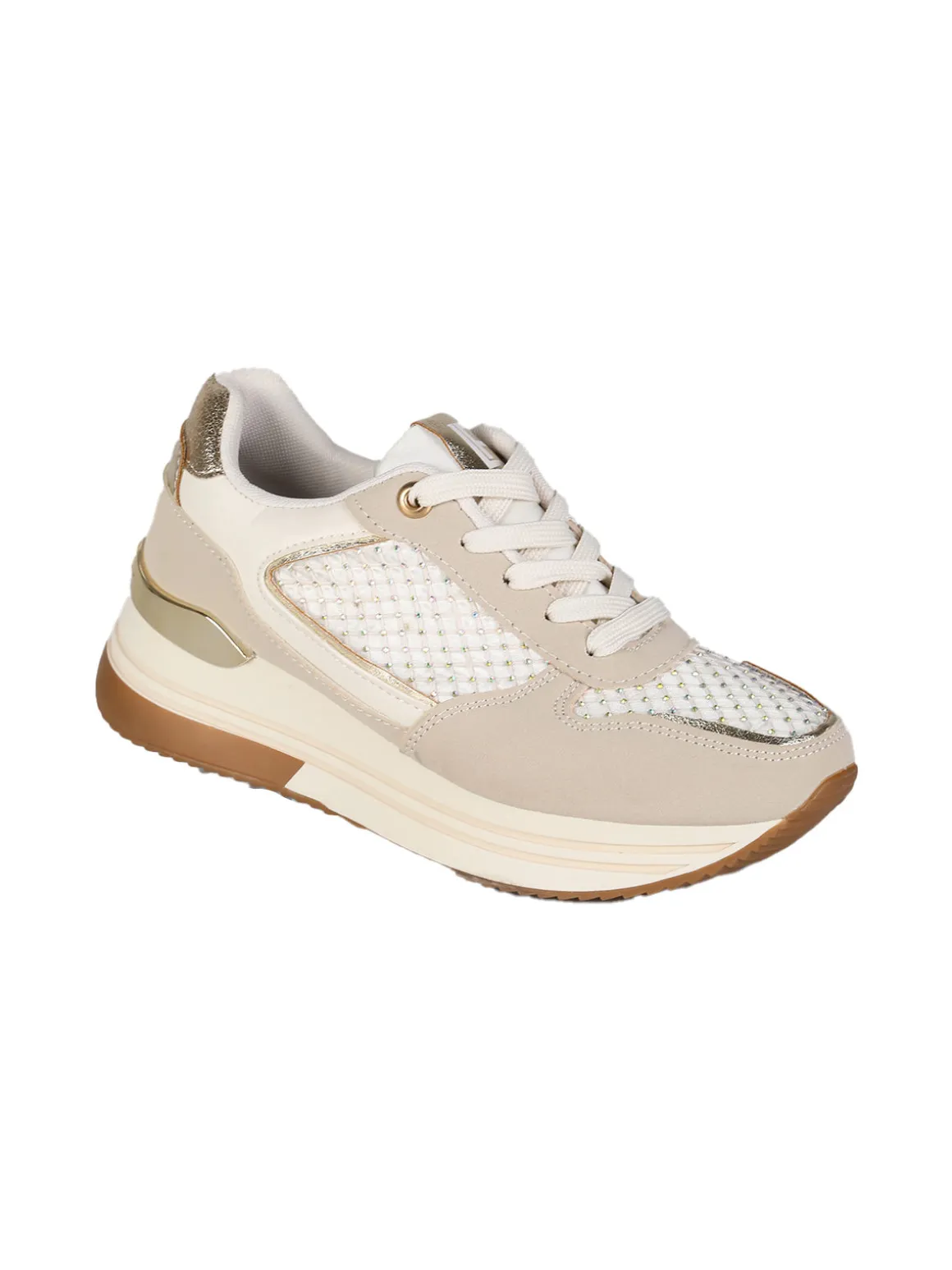 Laura Biagiotti Sneakers donna glitter con platform - bianco