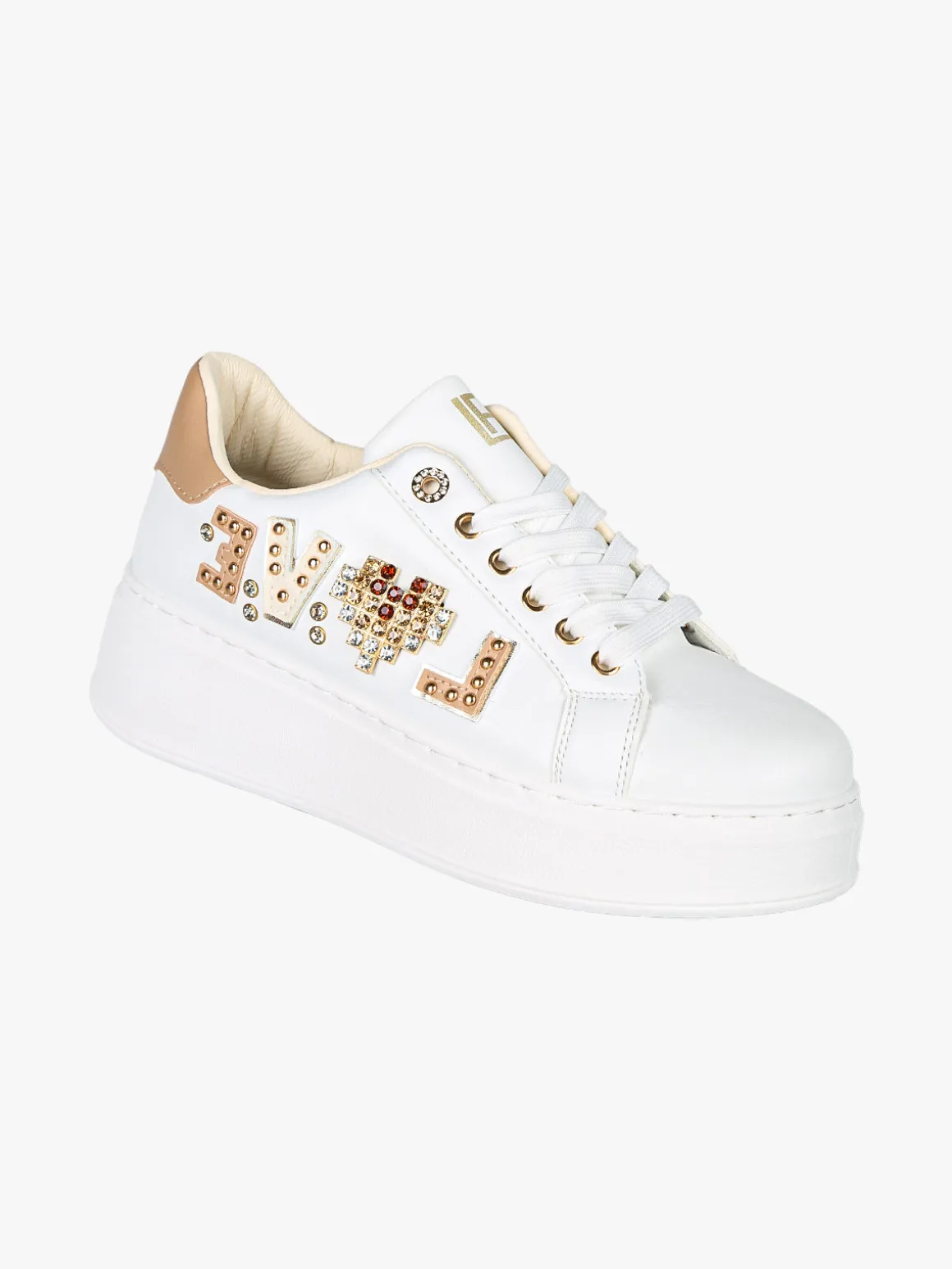 Laura Biagiotti Sneakers donna gioiello con platform - oro