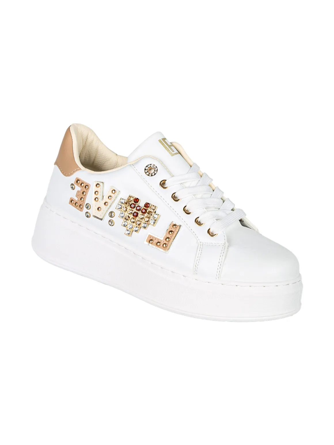 Laura Biagiotti Sneakers donna gioiello con platform - oro
