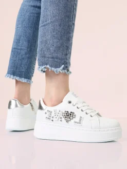 Laura Biagiotti Sneakers donna gioiello con platform - argento