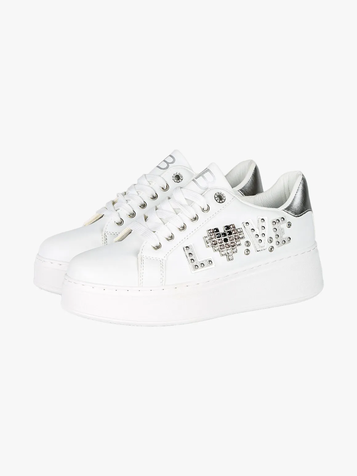 Laura Biagiotti Sneakers donna gioiello con platform - argento