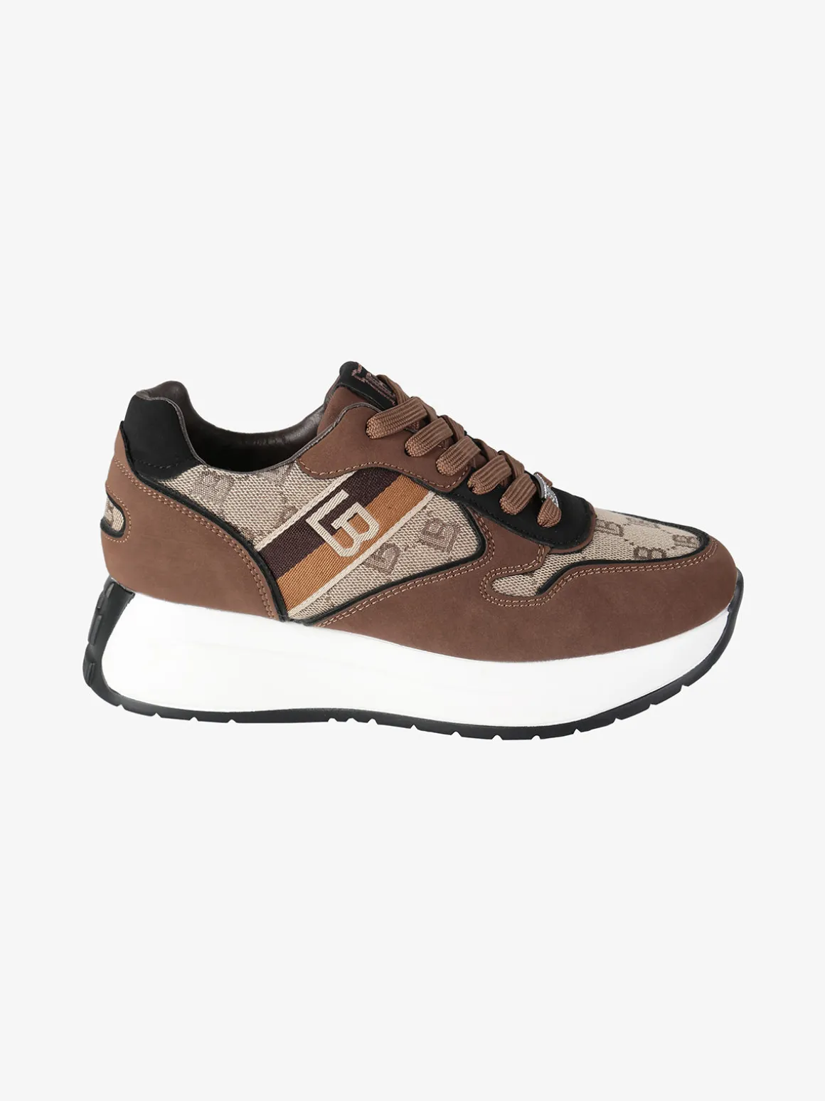 Laura Biagiotti Sneakers donna con zeppa e strass - beige