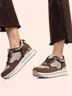 Laura Biagiotti Sneakers donna stringate con platform - moro