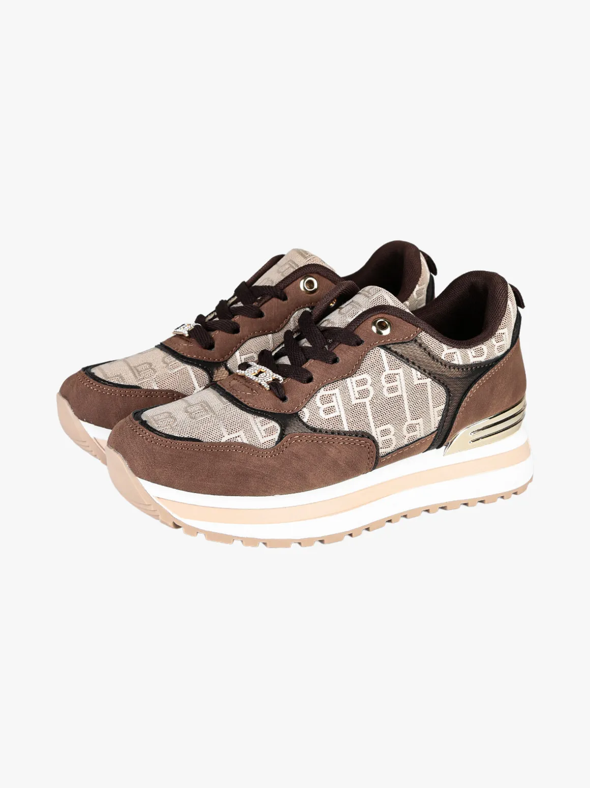 Laura Biagiotti Sneakers donna stringate con platform - moro