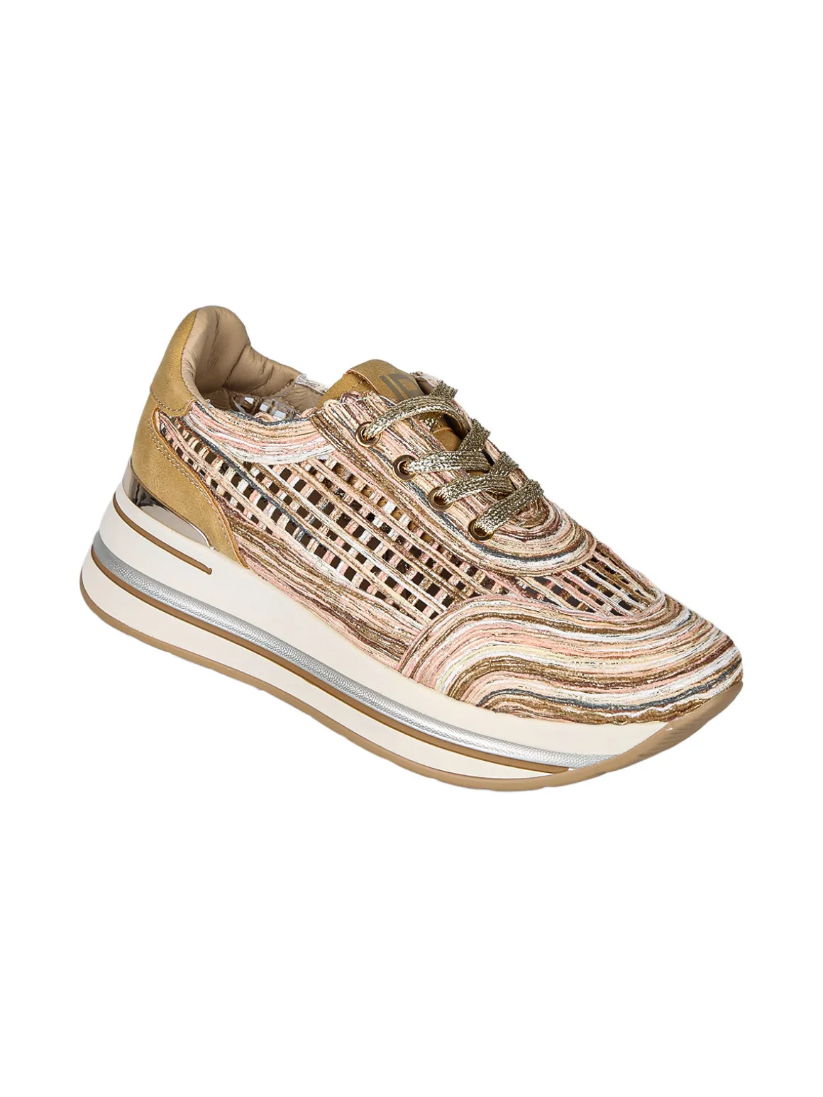 Laura Biagiotti Sneakers donna traforate con platform - oro