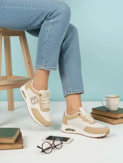 Laura Biagiotti Sneakers donna stringate con air - beige