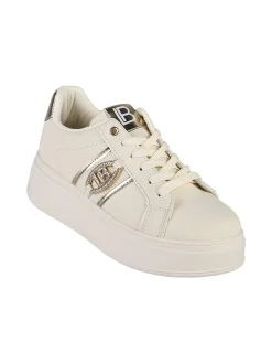 Laura Biagiotti Sneakers donna stringate con platform - panna