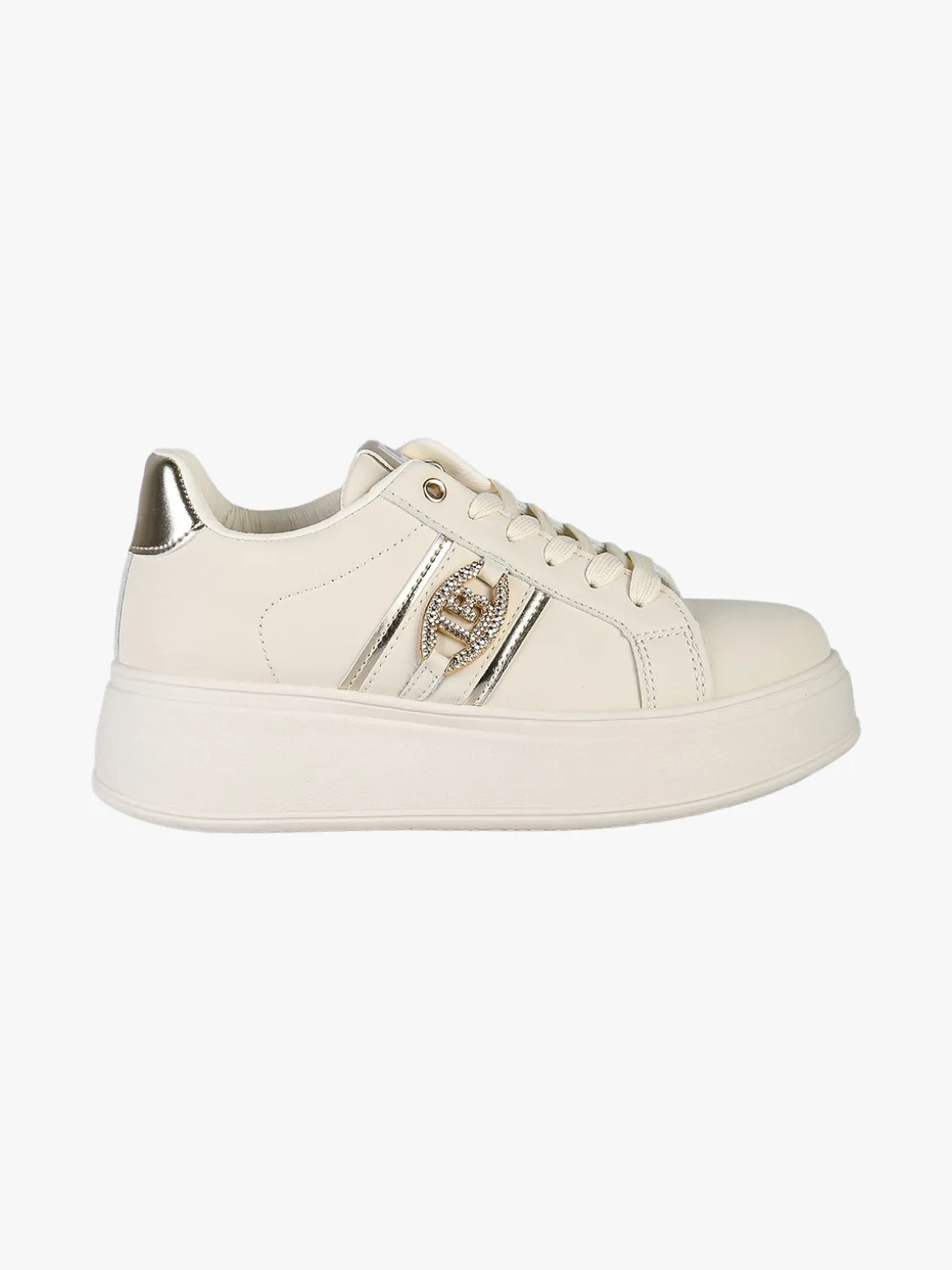 Laura Biagiotti Sneakers donna stringate con platform - panna