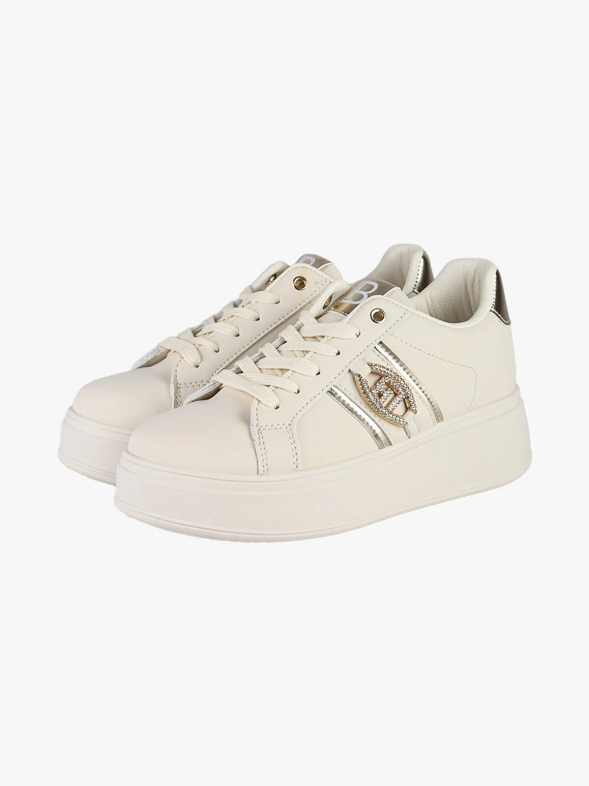 Laura Biagiotti Sneakers donna stringate con platform - panna