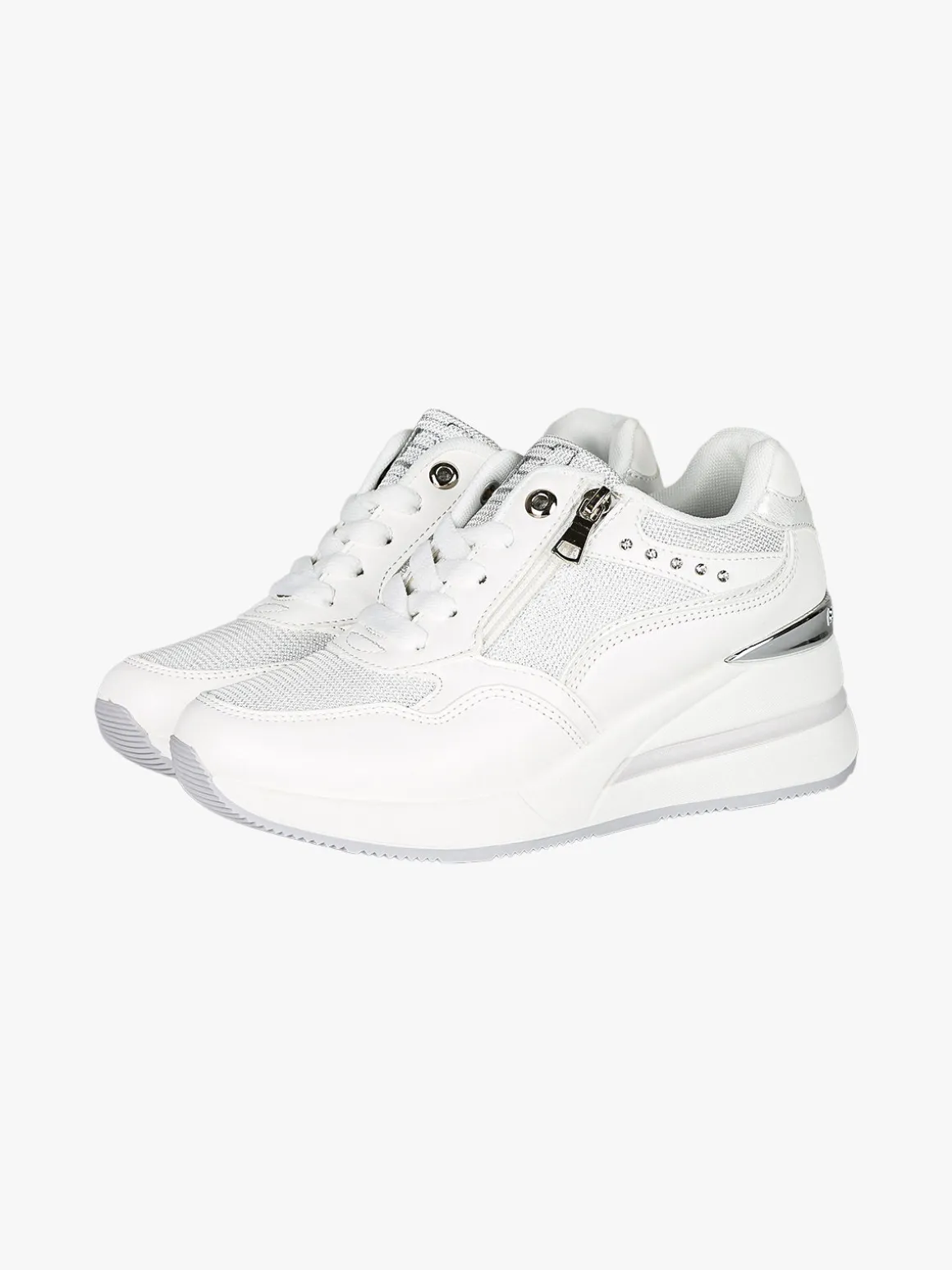 Laura Biagiotti Sneakers donna con zeppa e zip - bianco