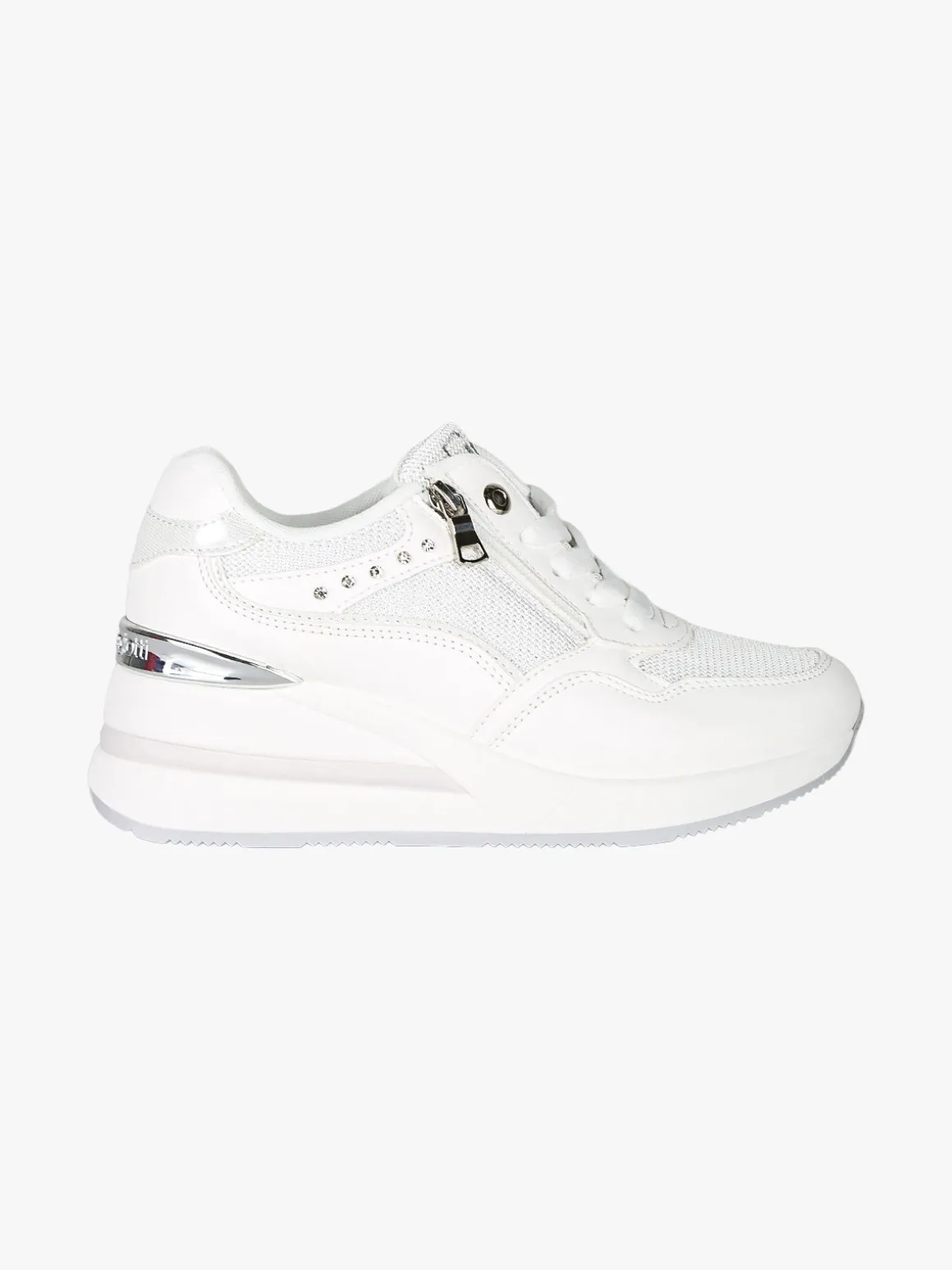 Laura Biagiotti Sneakers donna con zeppa e zip - bianco