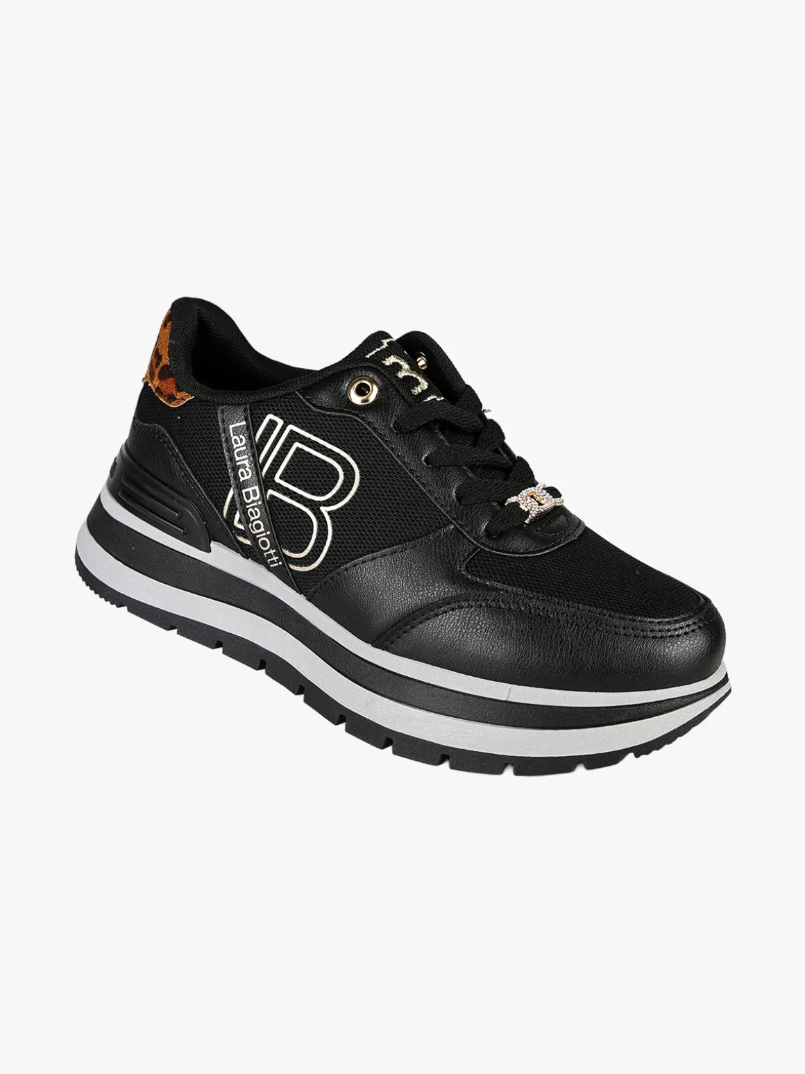 Laura Biagiotti Sneakers donna stringate con platform - nero