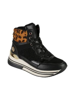 Laura Biagiotti Sneakers donna alte con platform e interno in ecopelo - nero