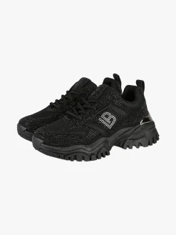 Laura Biagiotti Sneakers donna con strass e suola alta - nero