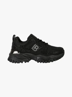 Laura Biagiotti Sneakers donna con strass e suola alta - nero