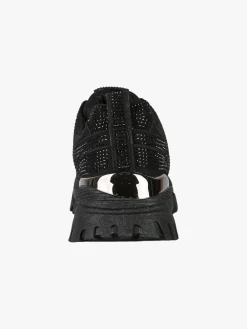 Laura Biagiotti Sneakers donna con strass e suola alta - nero