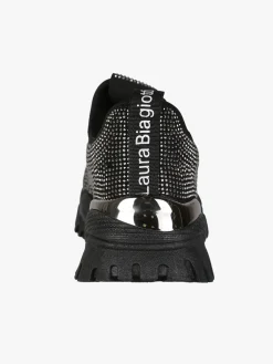 Laura Biagiotti Sneakers donna slip on con strass - nero
