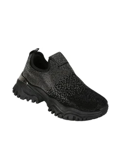 Laura Biagiotti Sneakers donna slip on con strass - nero